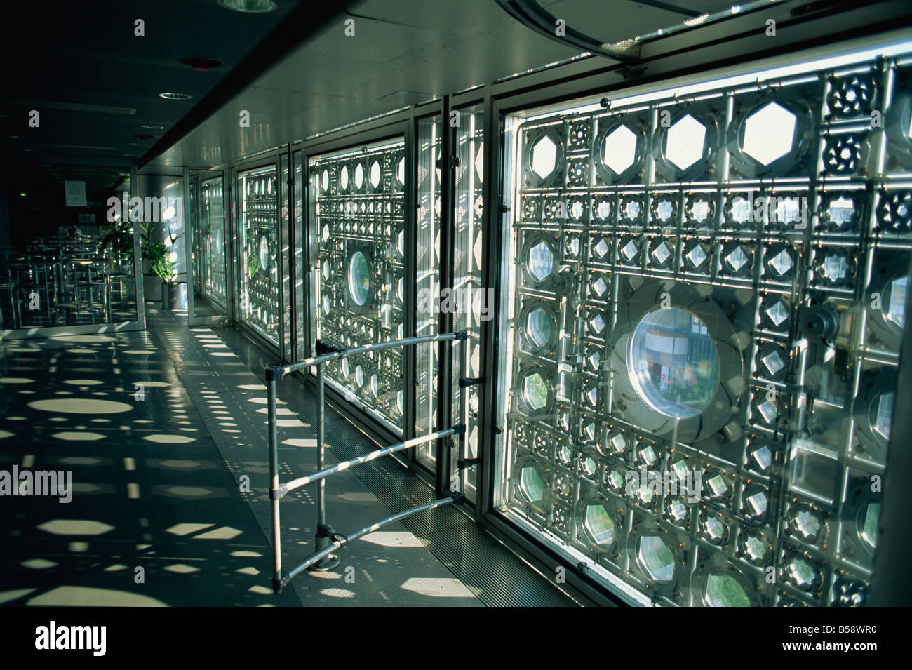 Interior of the Institut de Monde Arabe, by Jean Nouvel, Paris, France, Europe Stock Photo