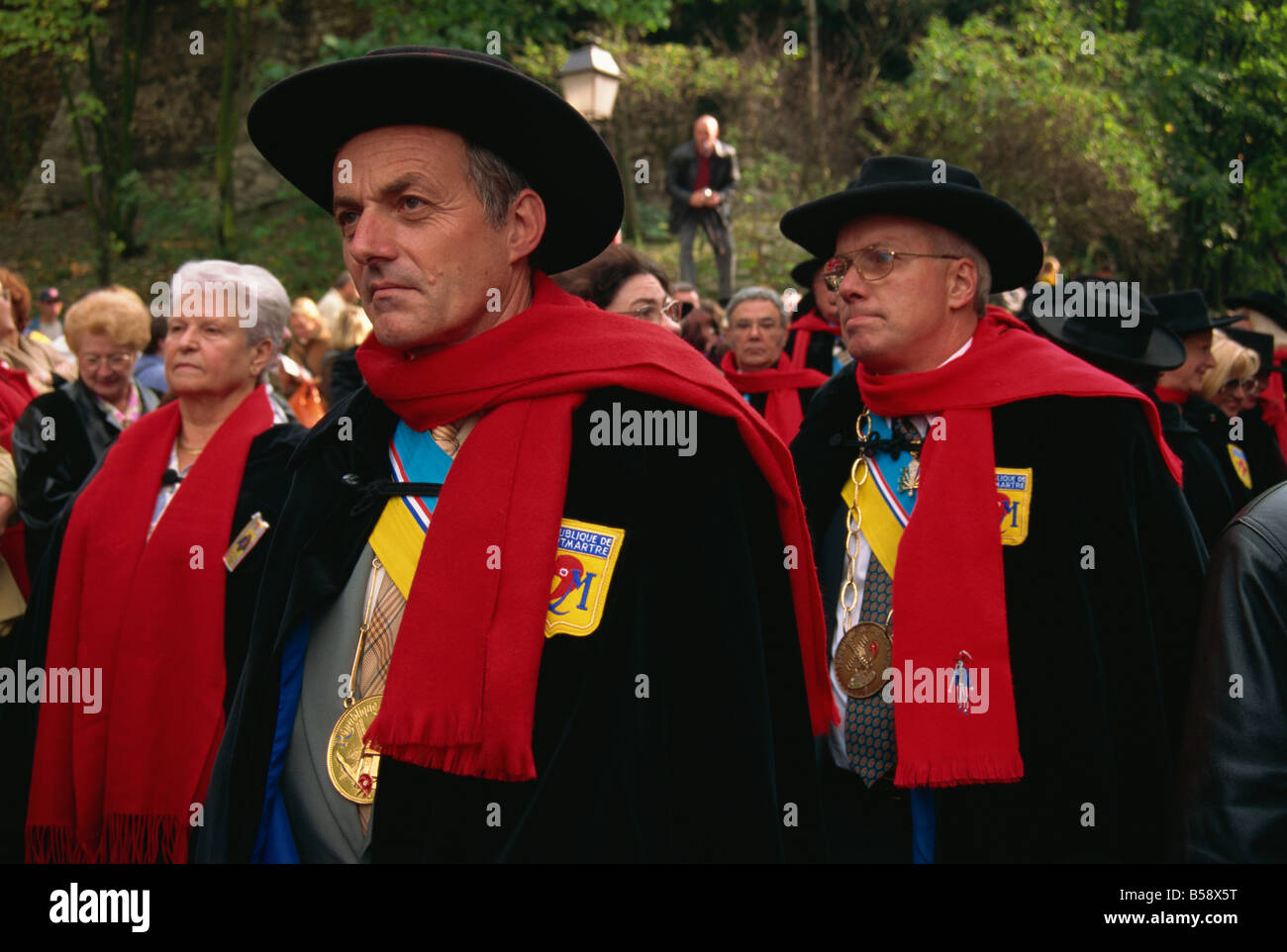 Citizens of Republique de Montmartre, Montmartre, Paris, France, Europe Stock Photo