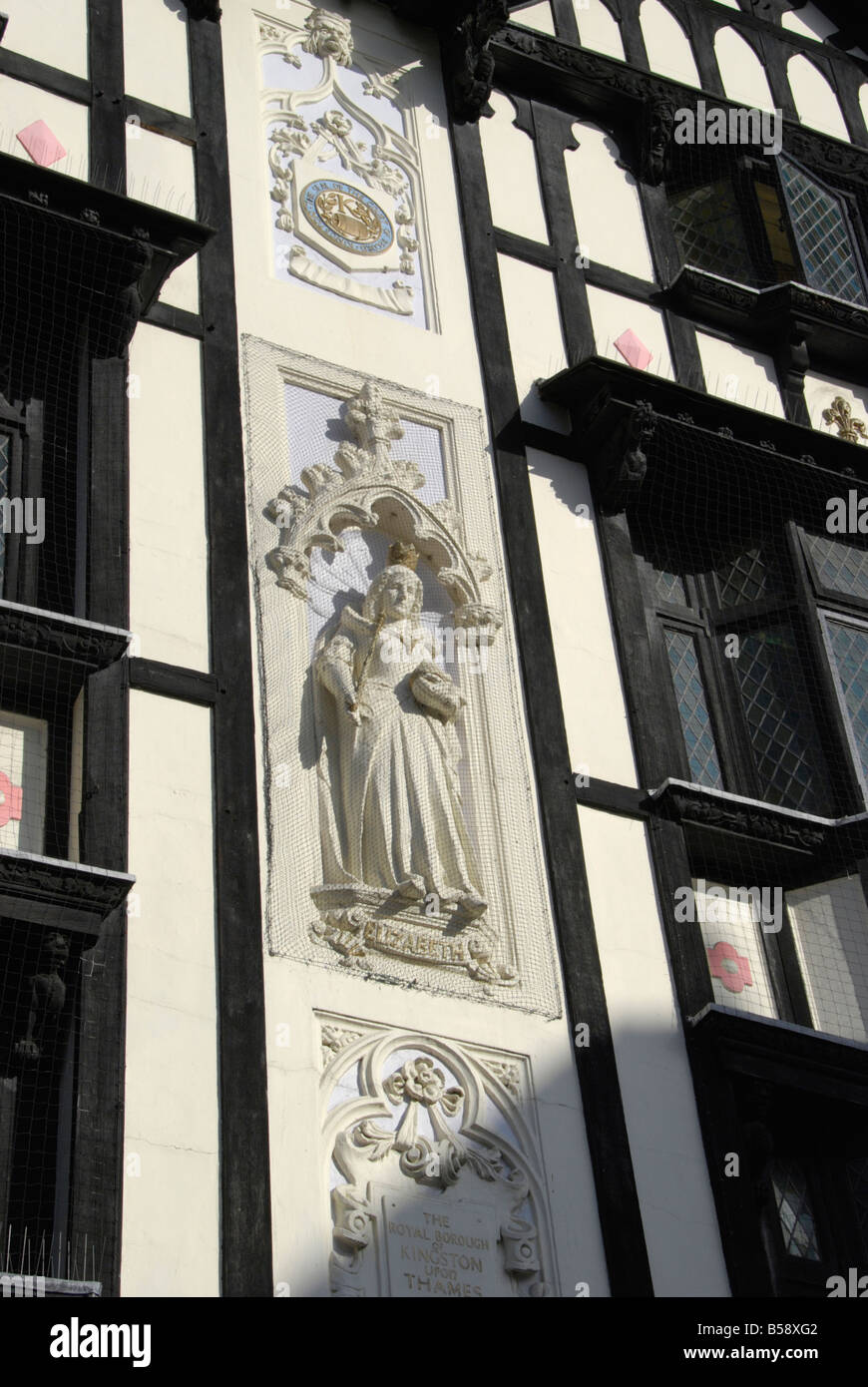 Close up of mock Tudor exterior of the Next department store building