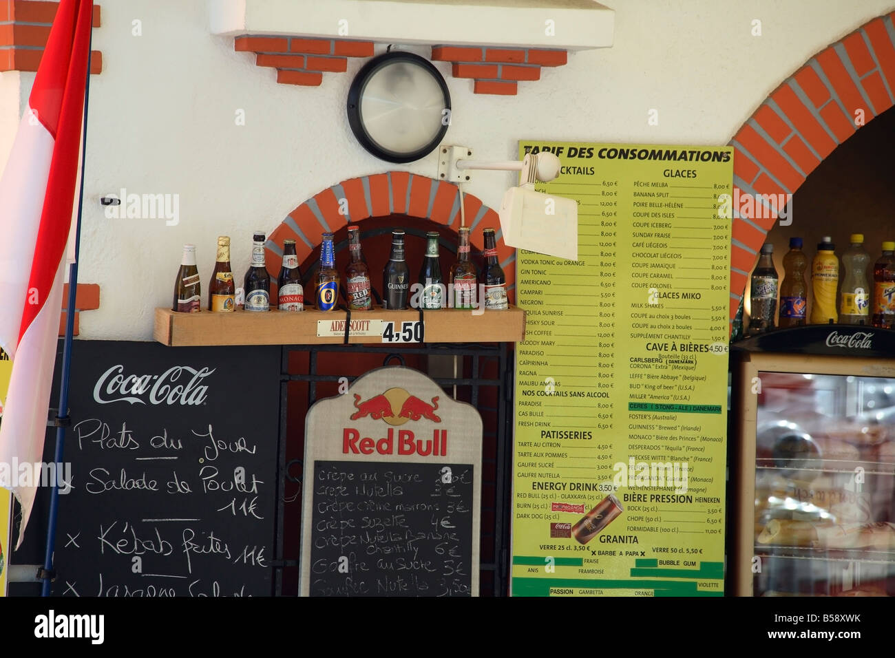 Clock bar store menu
