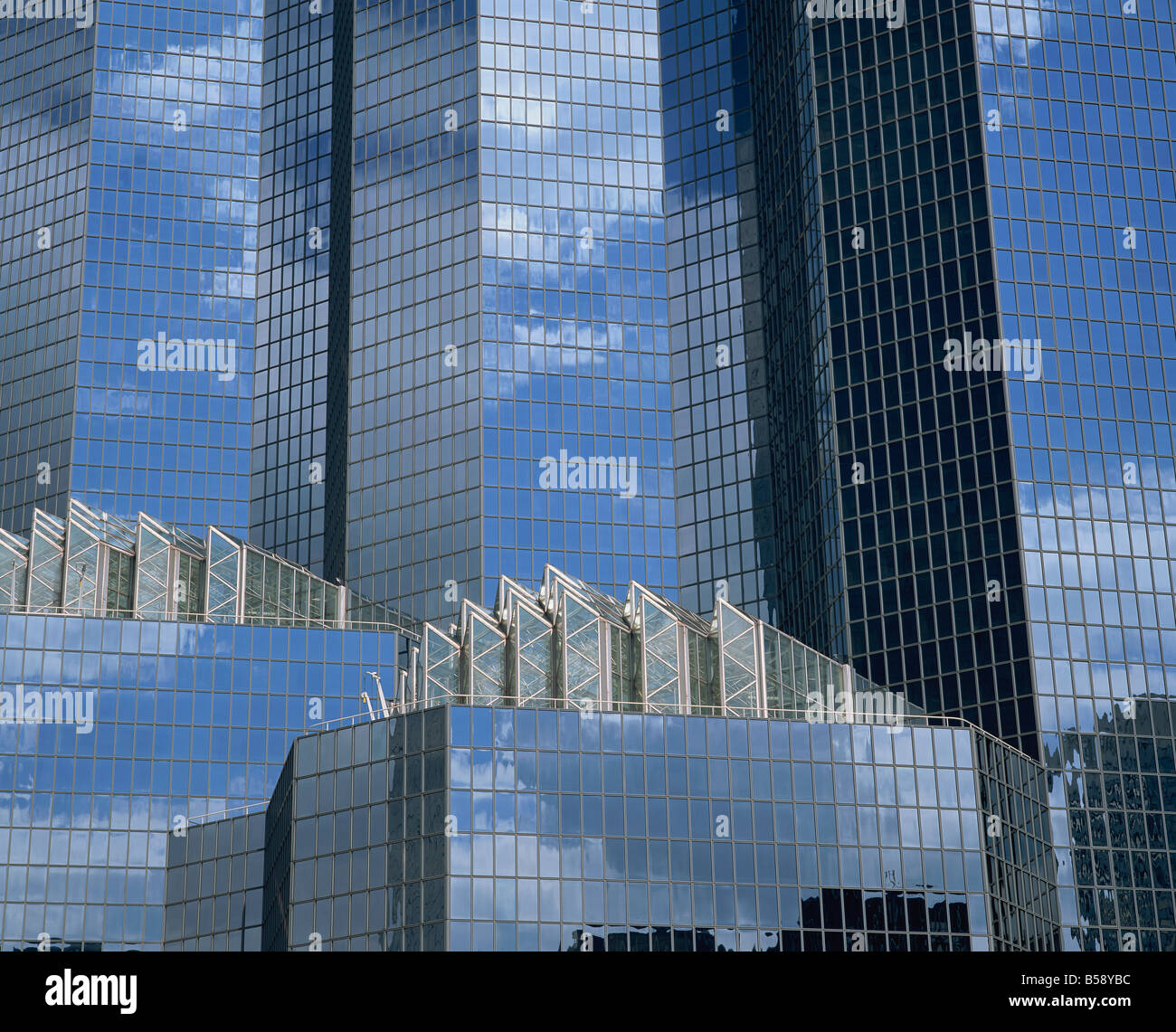 Glass exterior of a modern office building La Defense Paris France R ...