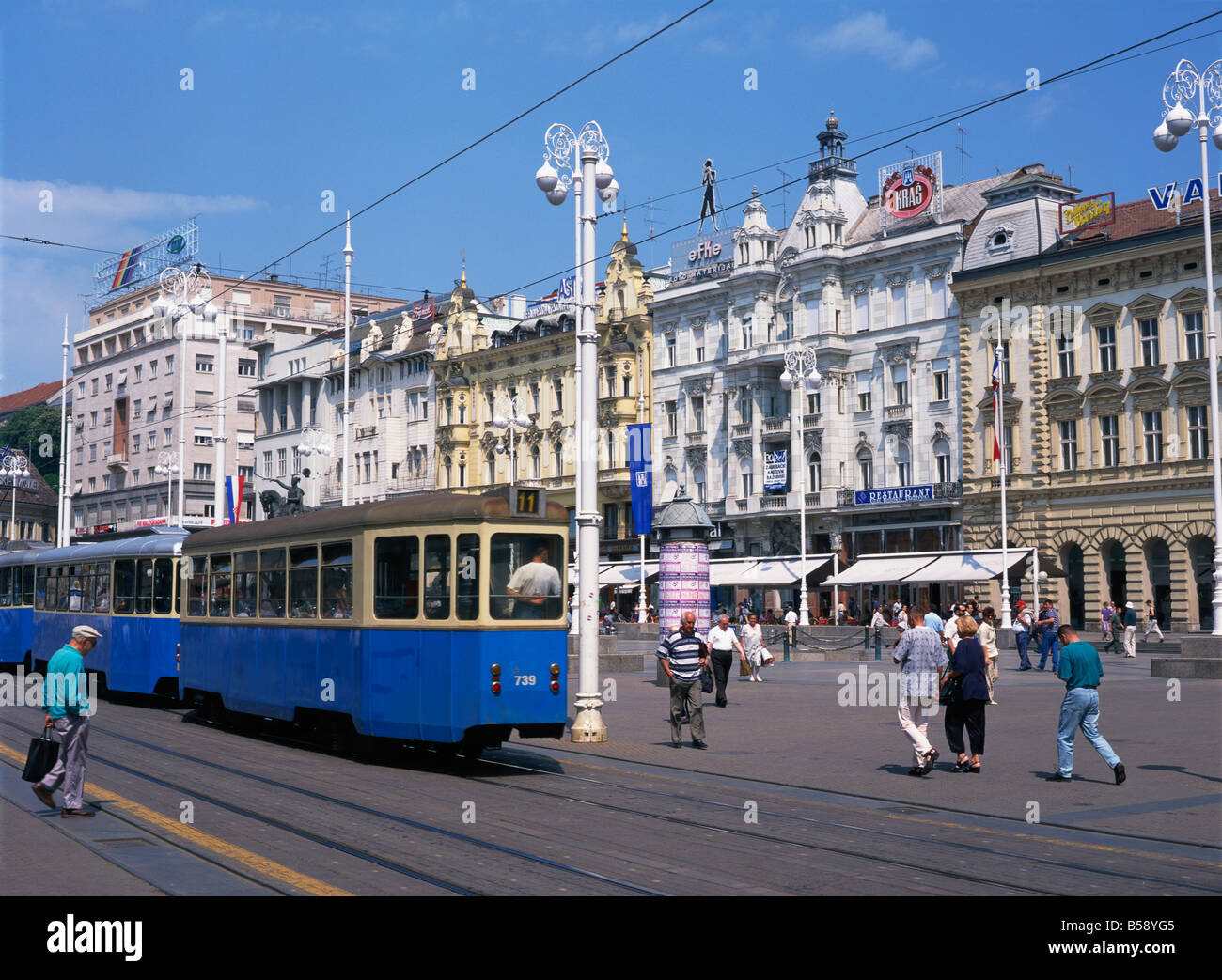 Street scene with tram in the city centre of Zagreb Croatia C Bowman