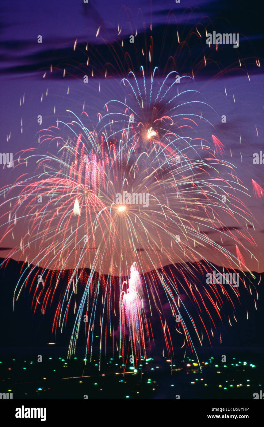 Independence Day fireworks Provo Utah USA Stock Photo Alamy