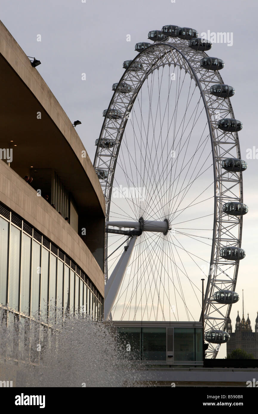 View of the London eye from the Royal Festival Hall, London Stock Photo ...