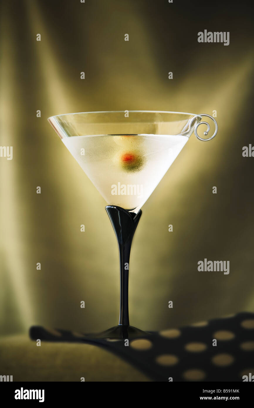 martini with olive Stock Photo Alamy
