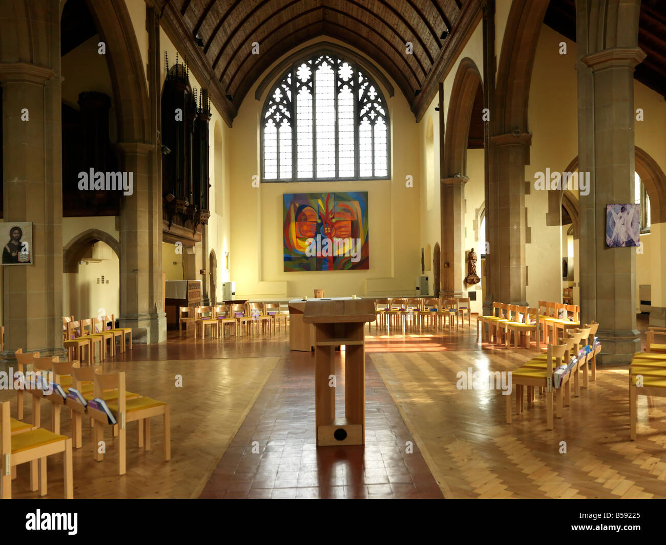Interior of St Barnabus Church Epsom Older Church With a Modern Converstion Stock Photo