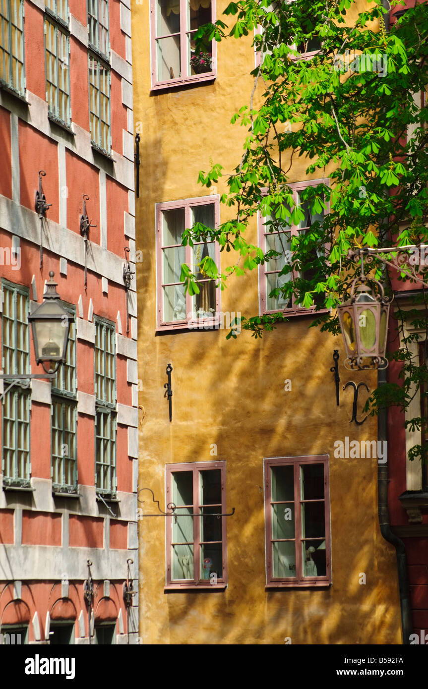 A quiet corner of Gamla Stan the old town of Stockholm Sweden Stock Photo