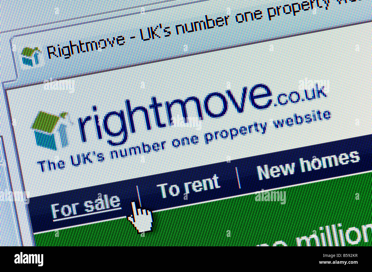 Macro screenshot of rightmove property search website Editorial use only Stock Photo