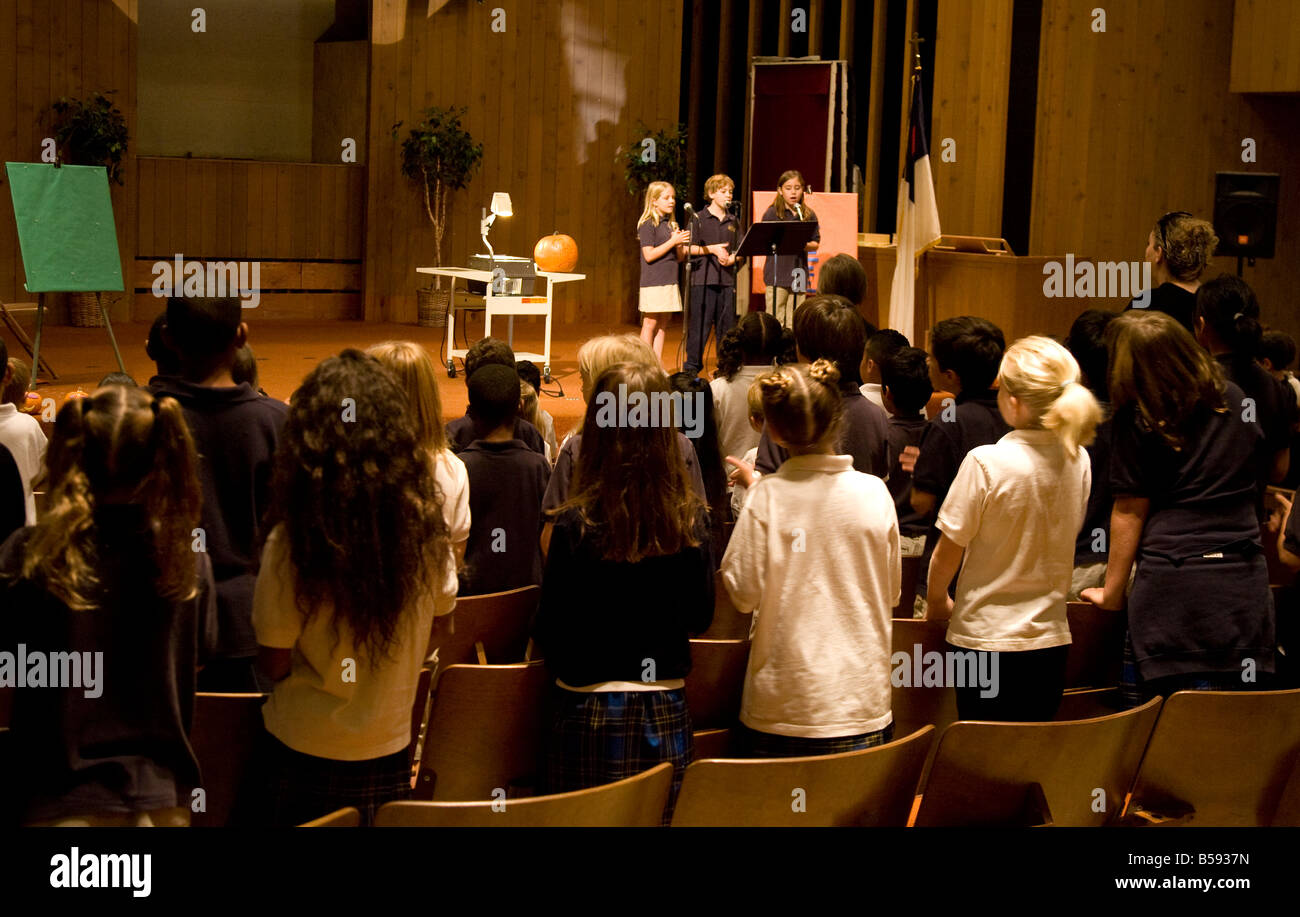 Elementary School Assembly Stock Photo Alamy