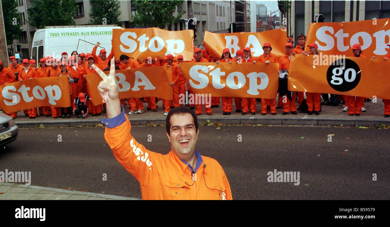 Easyjet Demonstration 1998 with Stelios Haji Ioannou Owner and workers ...