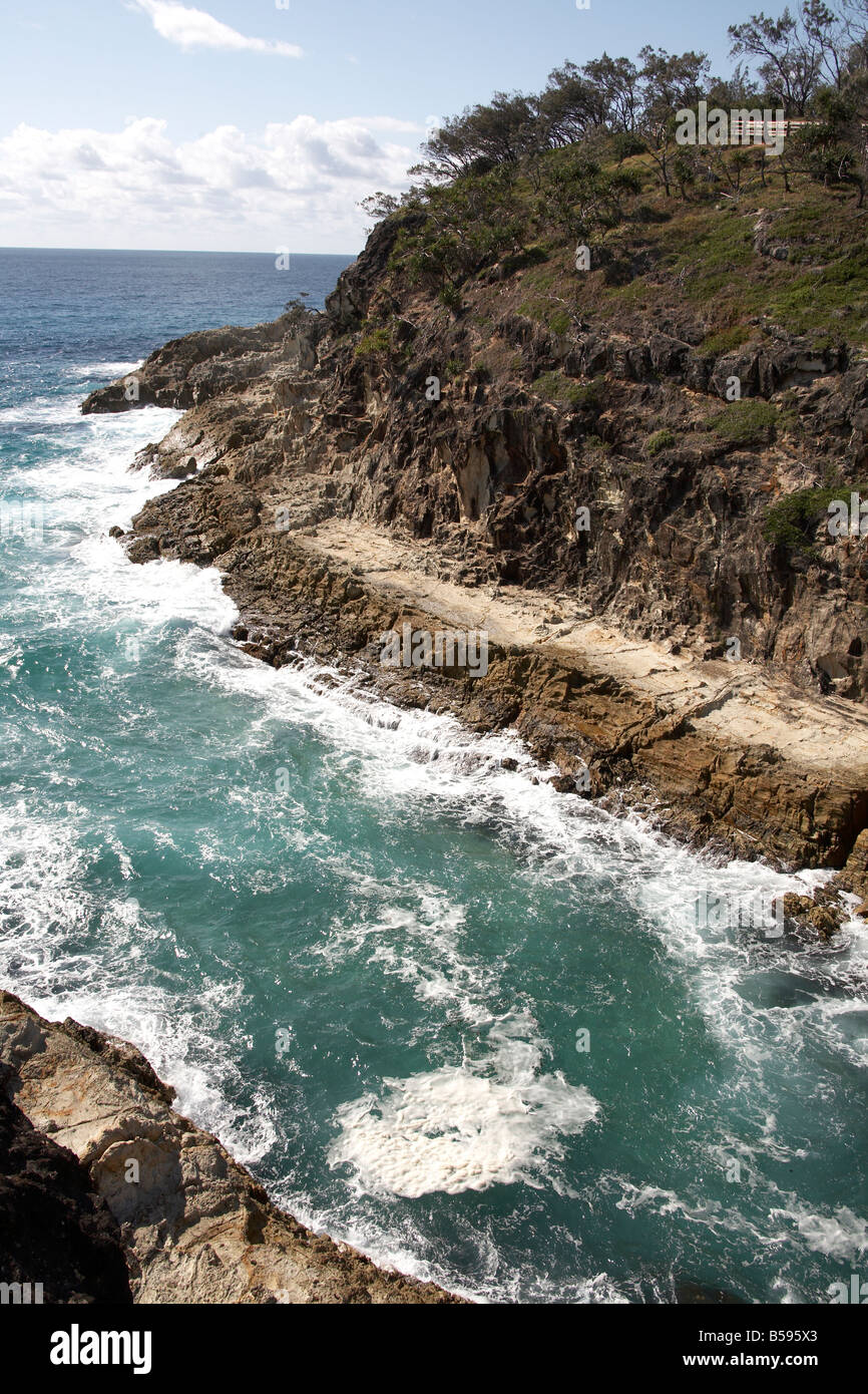 Sea inlet into cliffs of North Gorge from Gorge Walk on North Stradbroke Island Queensland QLD Australia Stock Photo