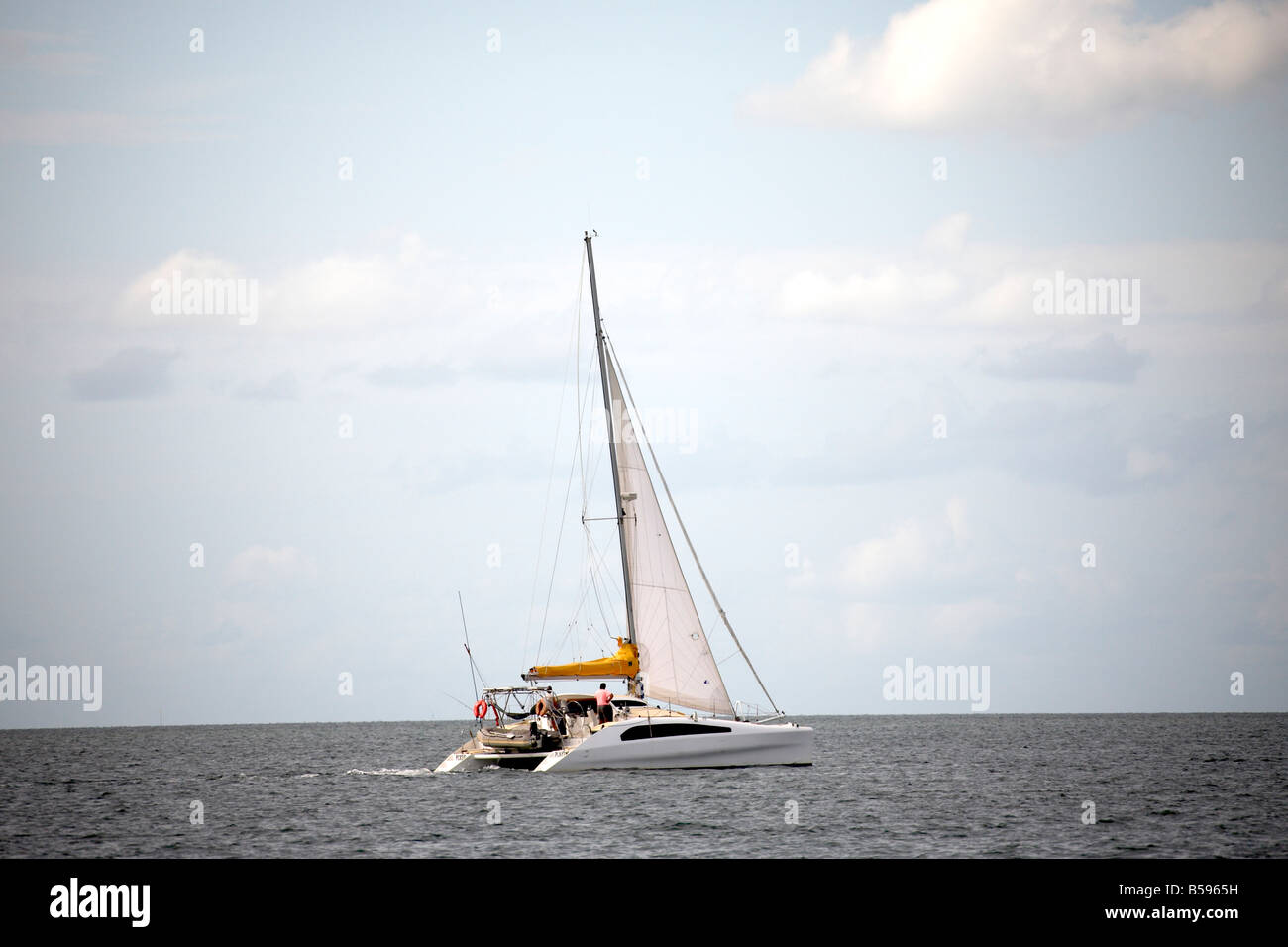Catamaran sailing boat on Stradbroke Island Queensland QLD Australia