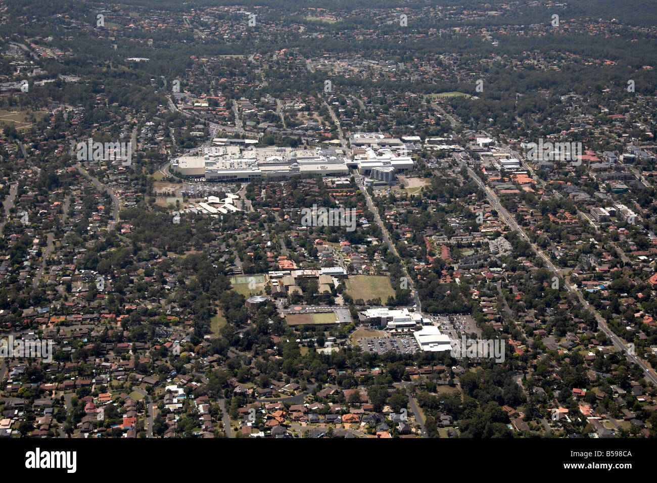 Aerial view south east of Castle Towers Shopping Centre RSL Showground
