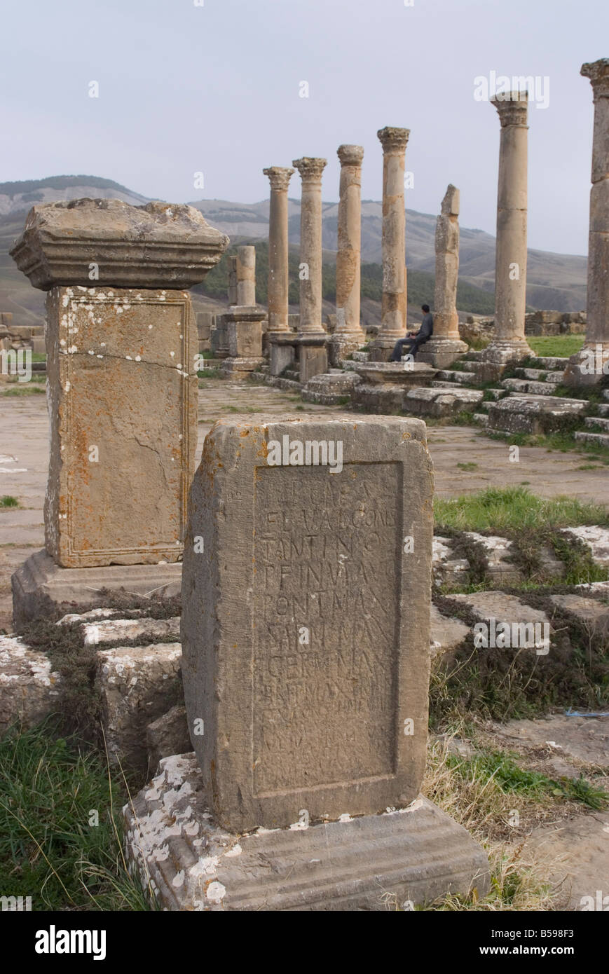 North Forum, Djemila, UNESCO World Heritage Site, Algeria, North Africa, Africa Stock Photo