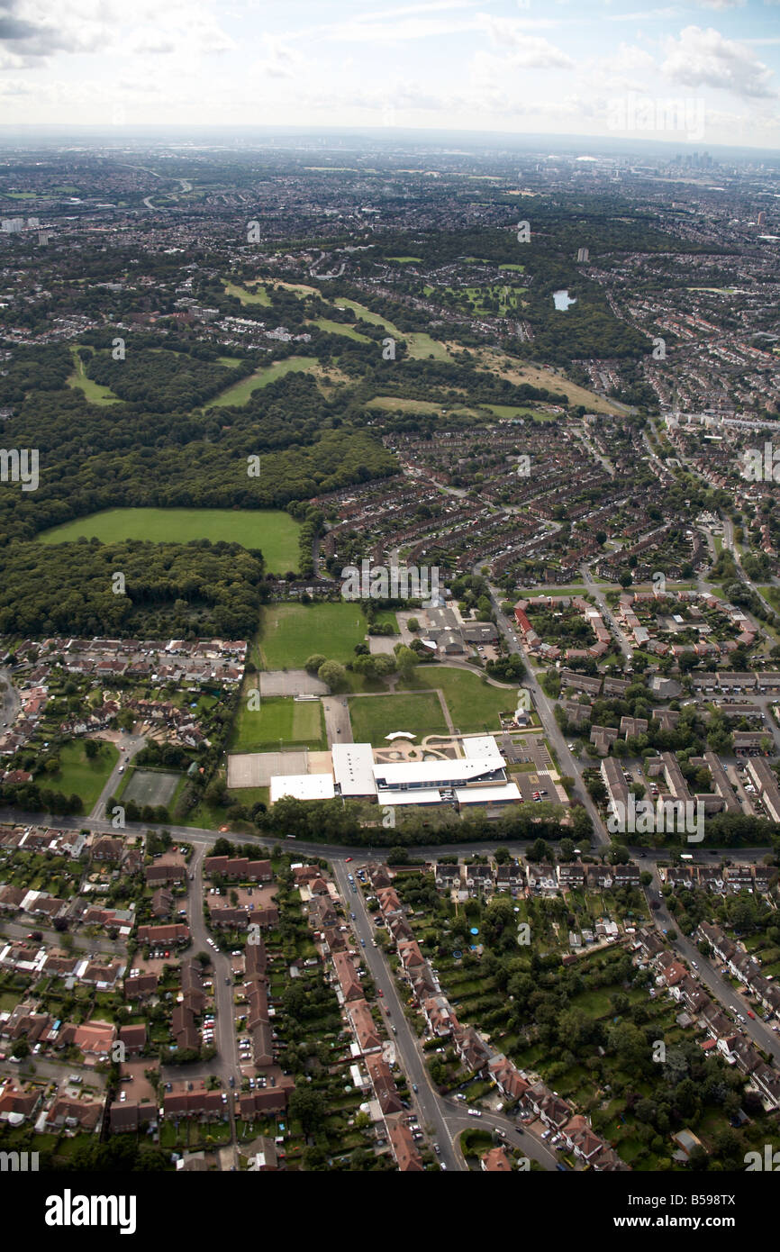 Aerial view south east of Whitehall Primary School playing fields