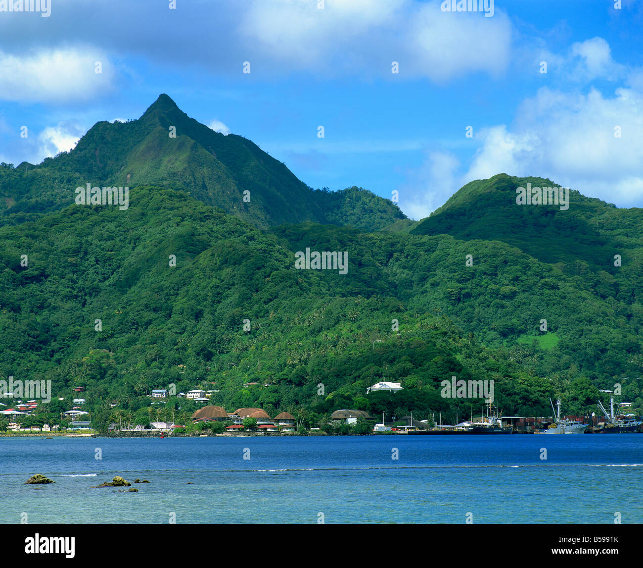 Pago Pago harbour on the island of American Samoa Pacific Islands Pacific Stock Photo