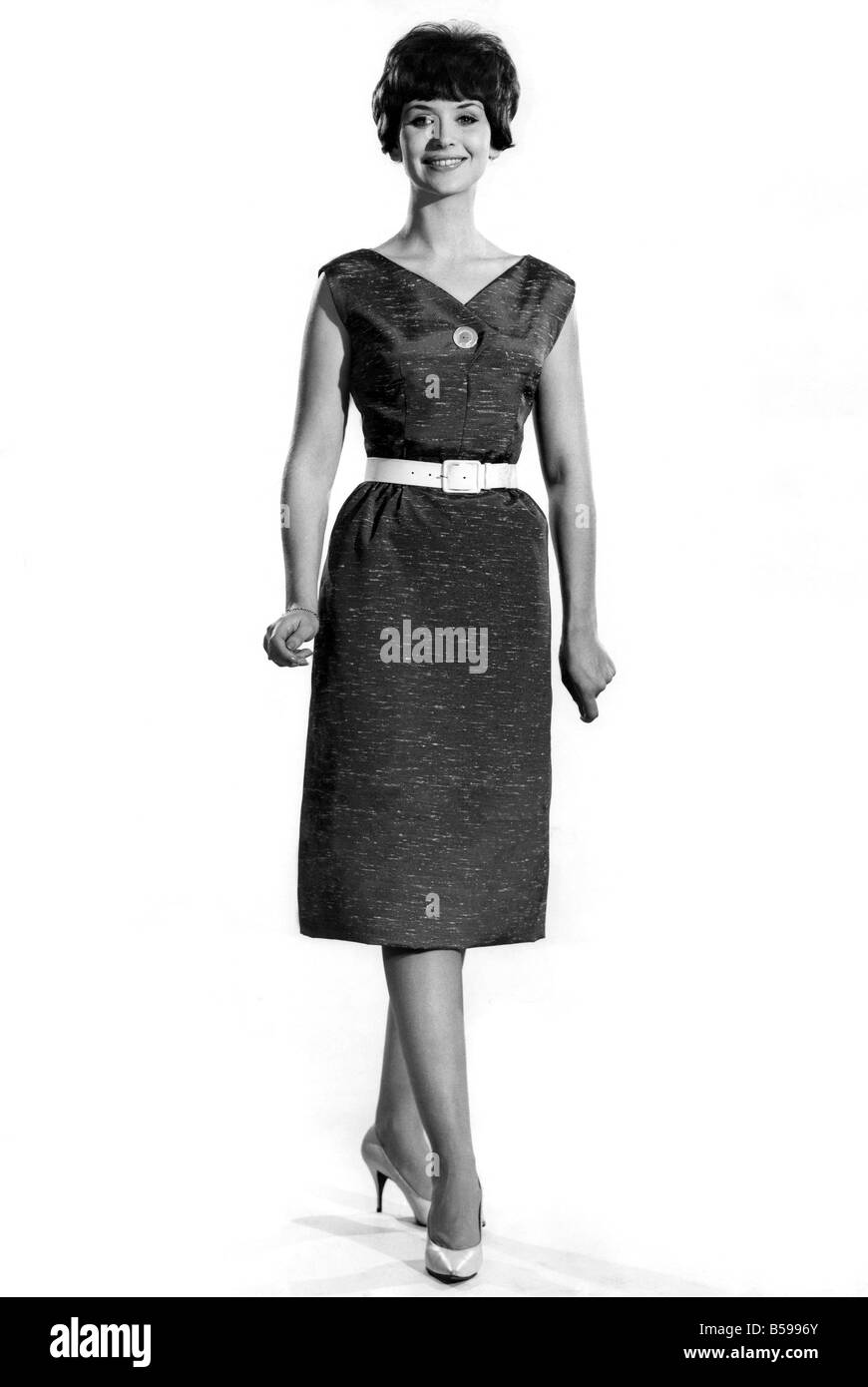 Reveille Fashions: Ann Cave modeling a summer dress with white belt ...