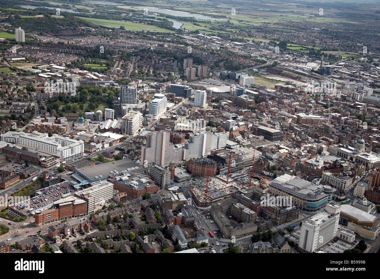 Aerial view south east of Victoria Shopping Centre Southwell Road Old