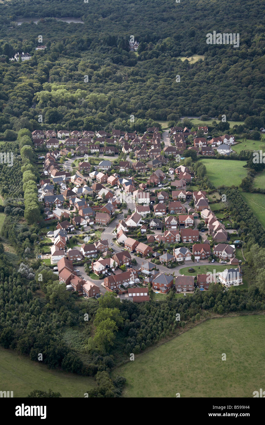 Aerial view north west of suburban housing estate Fallow Fields Swan
