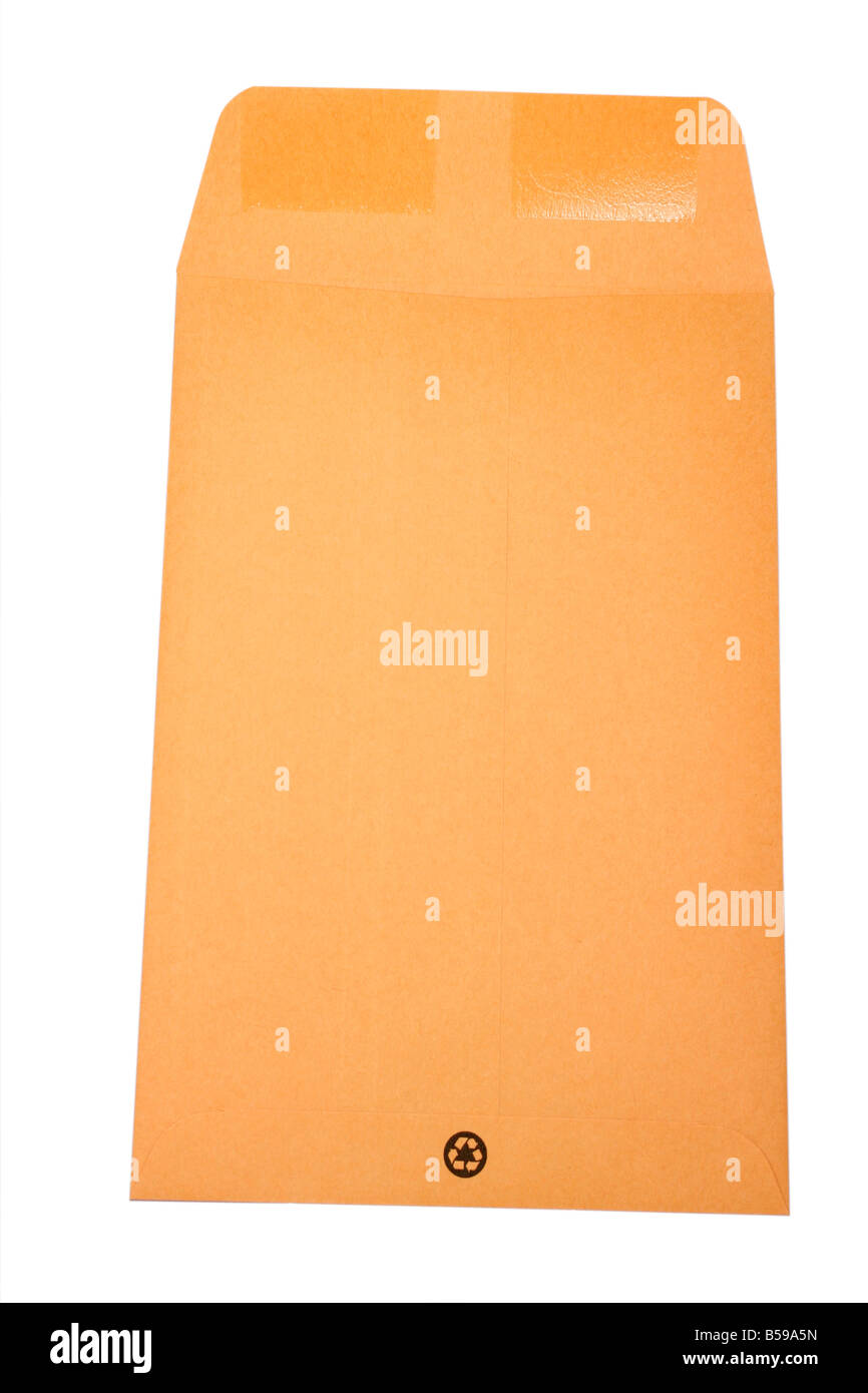 Plain brown envelope unsealed recycled material Stock Photo Alamy