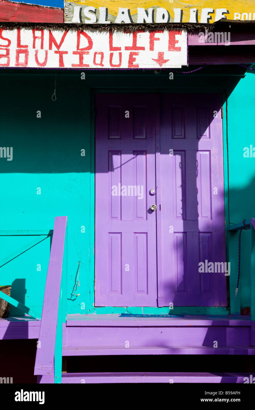 Colourful painted houses in St. John's, Antigua, Leeward Islands, West
