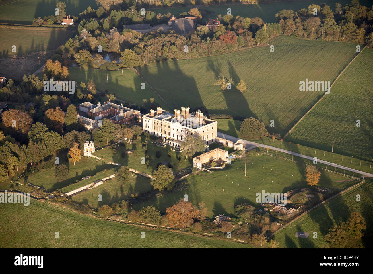 Aerial view north east of Copped Hall Rod Stewart s Epping Estate and