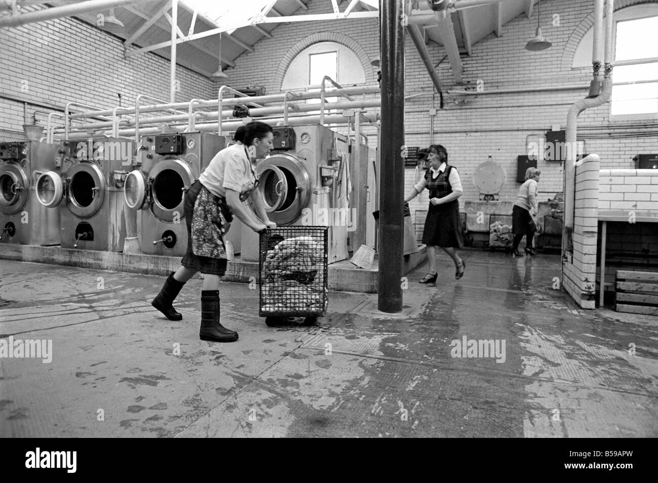 Glasgow Steamies. General scenes of women doing the laundry in a