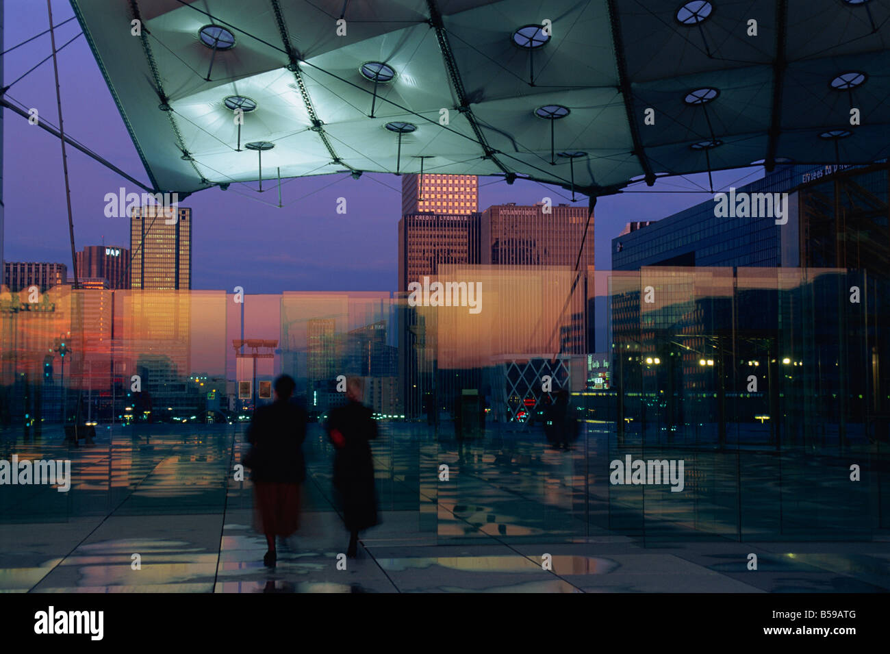 Under the canopy inside La Grande Arche La Defense Paris France K Collins Stock Photo