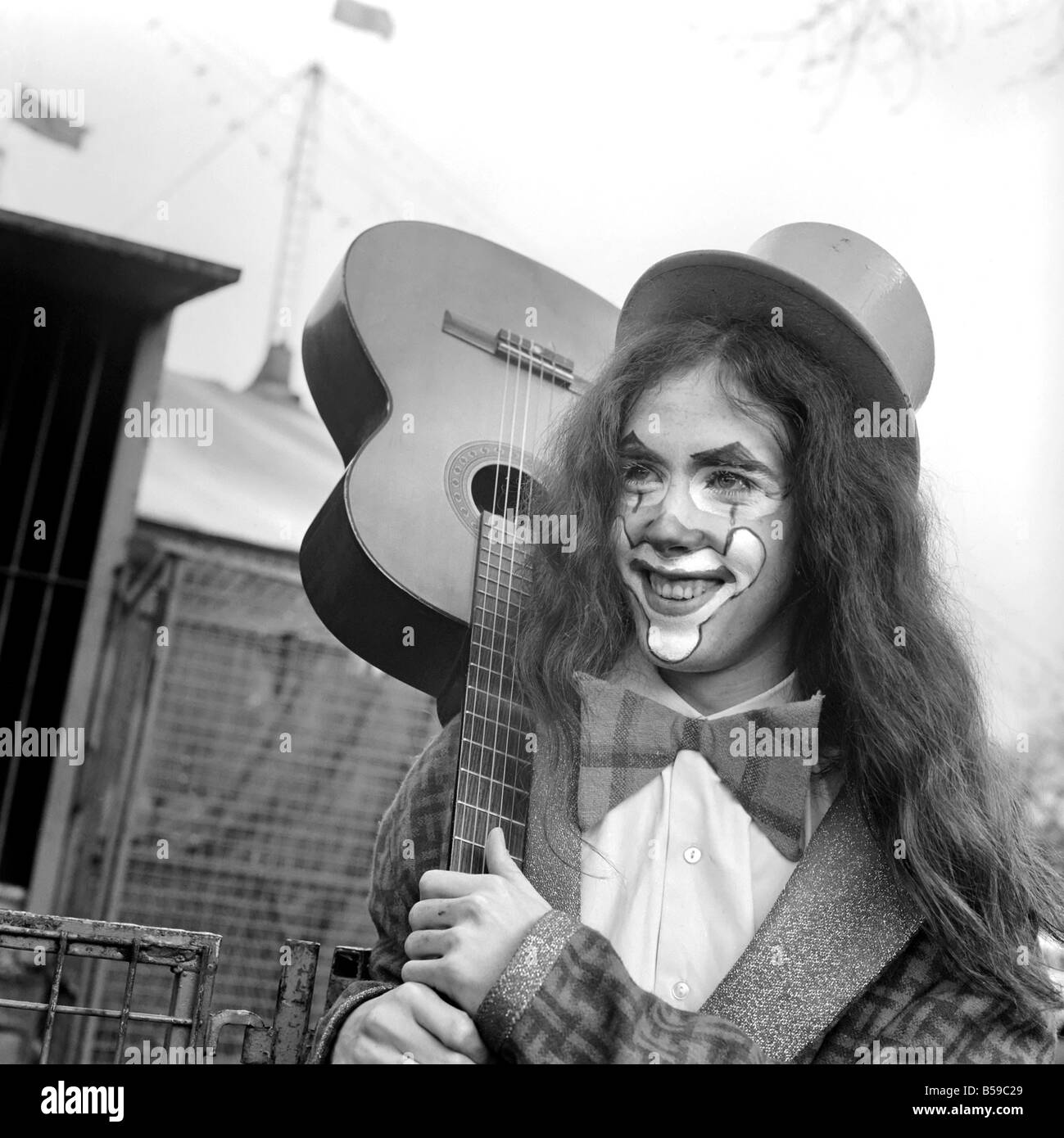 Clown John Grimaldi pictured at the circus at Finsbury Park, London. April 1975 75-1773-001 Stock Photo