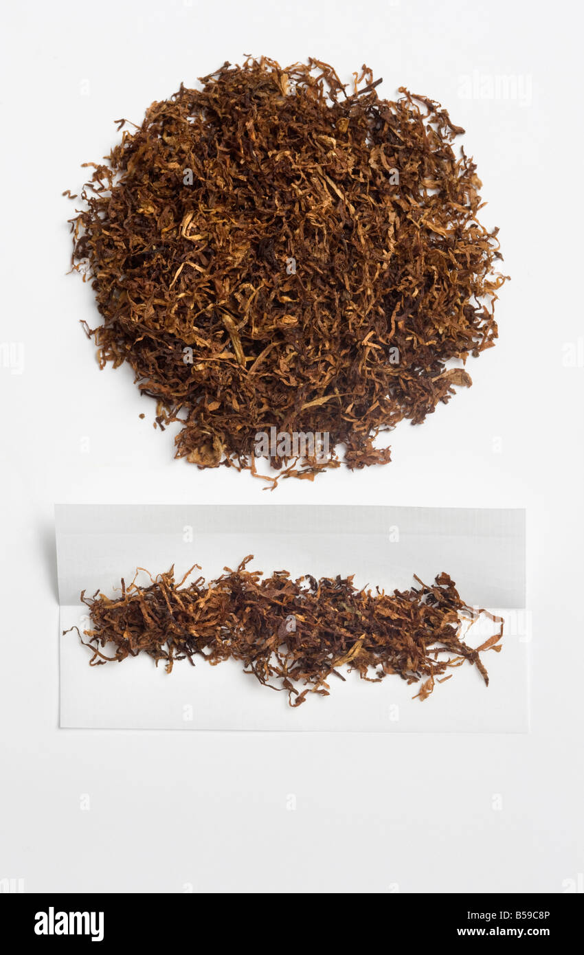 Hand Rolling Tobacco Stock Photo