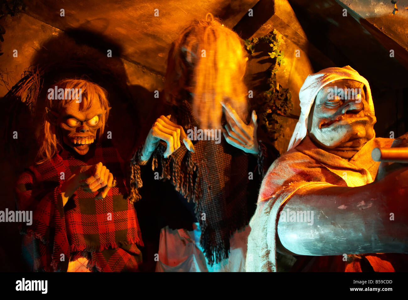 Strange creature models in Blackgang Chine Fantasy Park Isle of Wight England UK Family and childrens visitor attraction Stock Photo