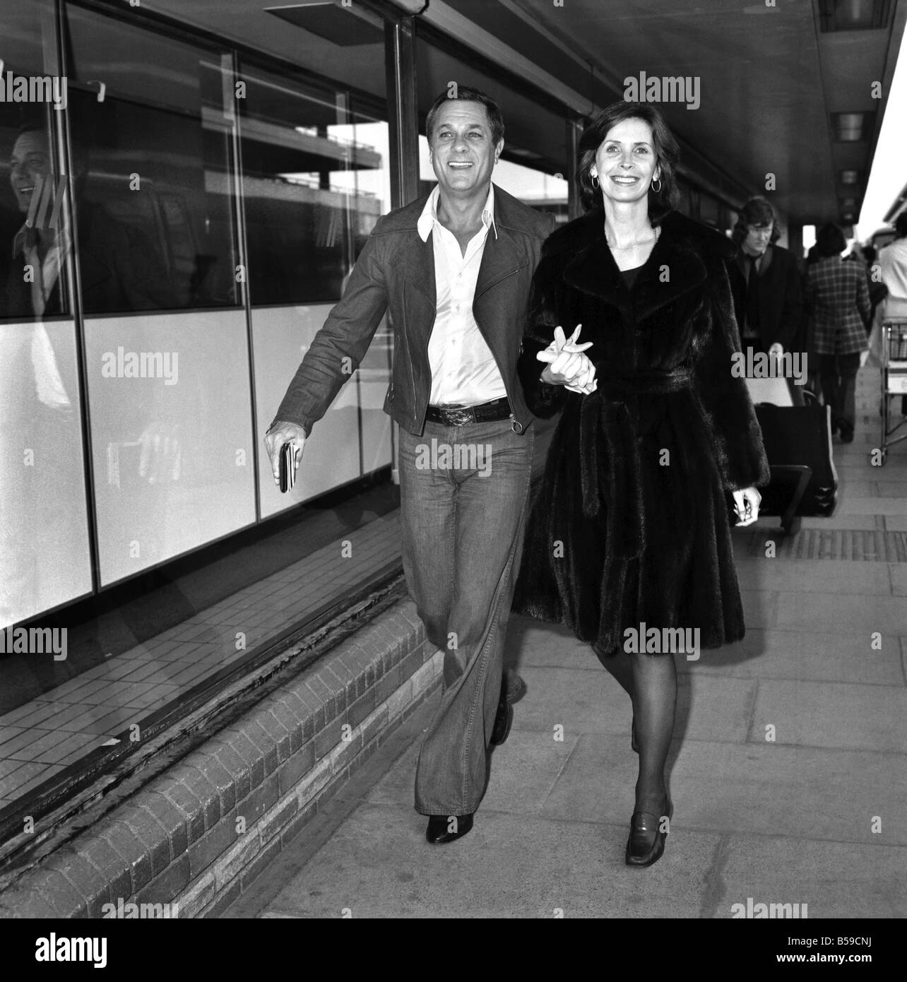 Tony Curtis and his wife Leslie. April 1975 75-1913-002 Stock Photo