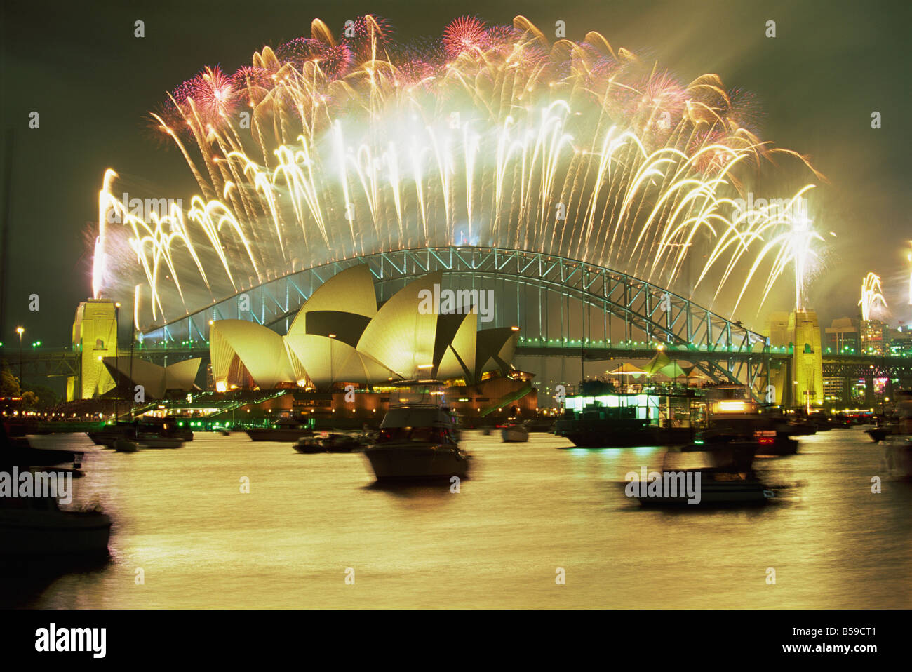 Spectacular New Year's Eve firework display, Sydney, New South Wales, Australia, Pacific Stock Photo