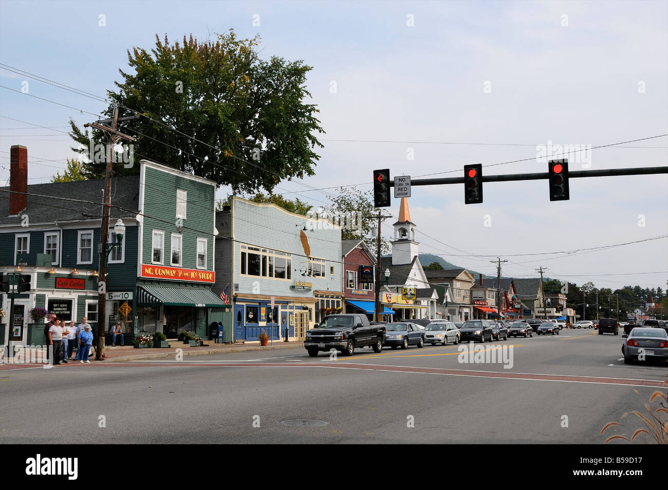 Main Street, North Conway, New Hampshire, USA Stock Photo