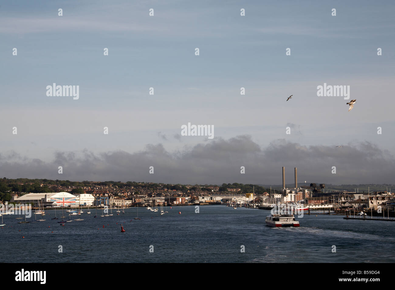 Ships Yachts And Sailing Boats In The Harbour Of East And West Cowes ...