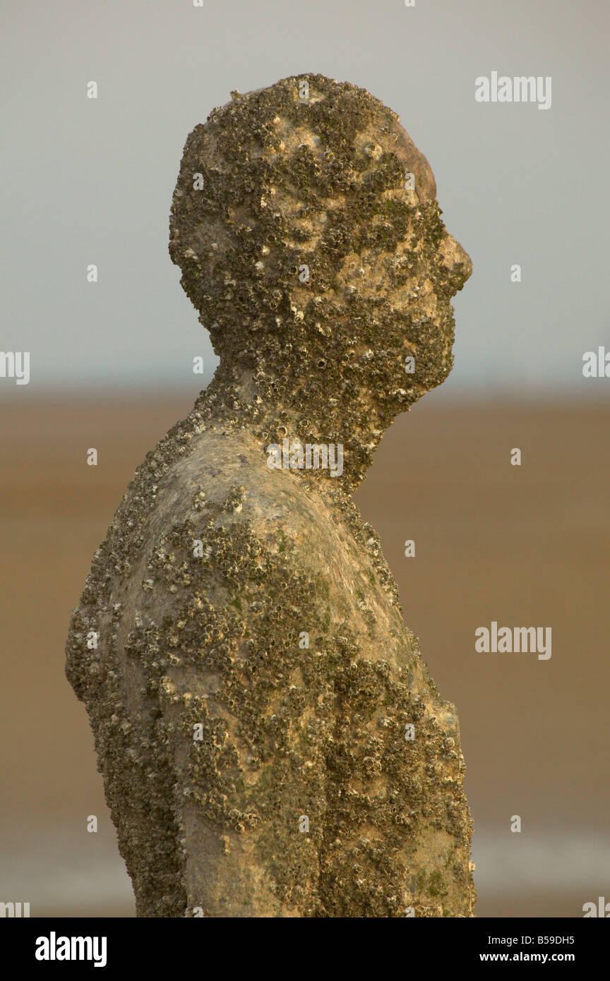 Another Place-Antony Gormley iron man sculpture on Crosby Beach
