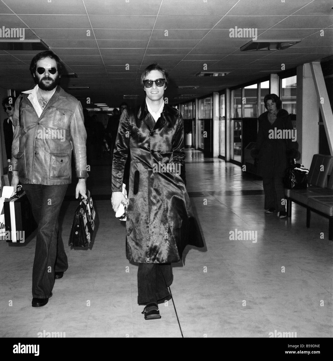 Pop Star Steve Harley and the Cockney Rebel Pop Group at Heathrow Airport today after their arrival from New York. ;Feb. 1975 ;7 Stock Photo