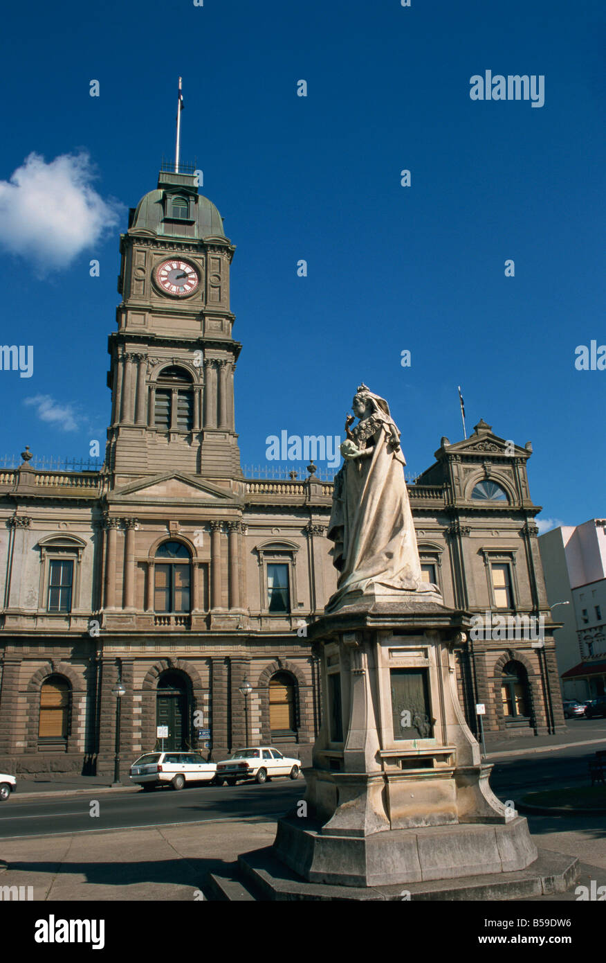 Statue of Queen Victoria and Town Hall Ballarat Victoria Australia Pacific Stock Photo