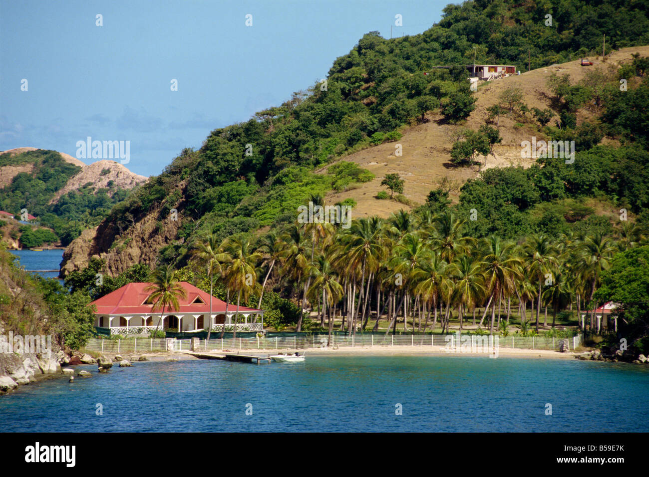 House on a private beach Terre de Haut Guadeloupe Leeward Islands West Indies Caribbean Central