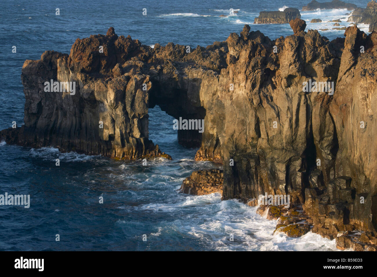 Volcanic coastal rock formation on El Hierro island in The Canary ...