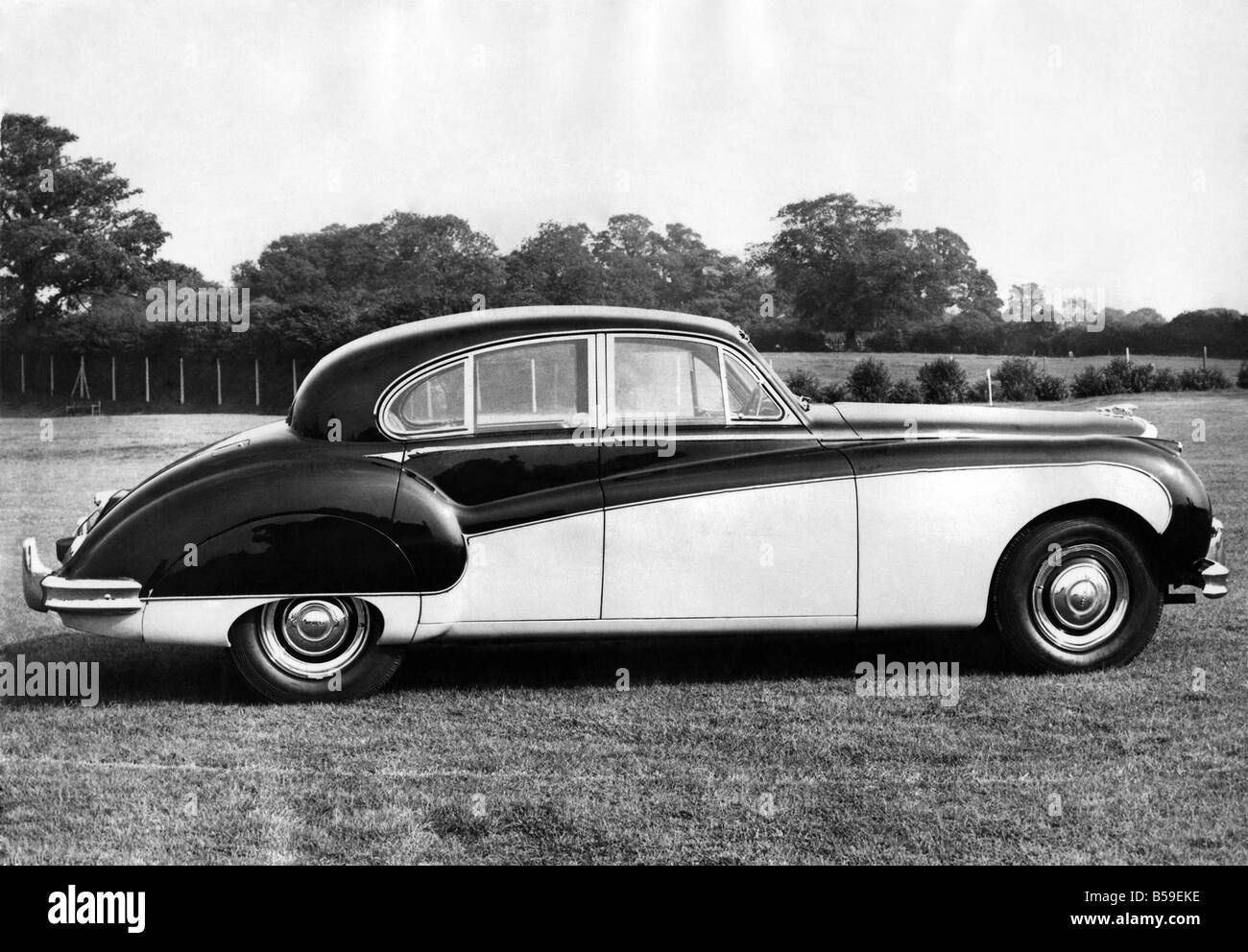 A Jaguar motor car. October 1956 P005710 Stock Photo Alamy
