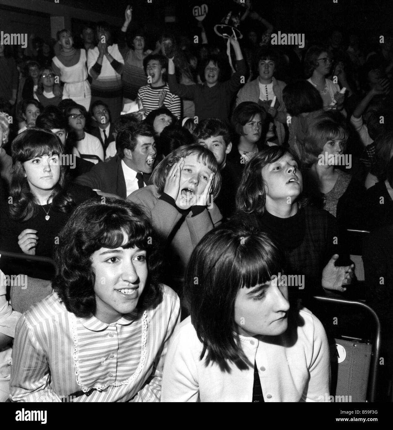 Screaming Girl Fans Greet The Beatles Last Night On Their Appearance In Leicester Sold Night Out Notices Were Up For Two Conce Stock Photo Alamy
