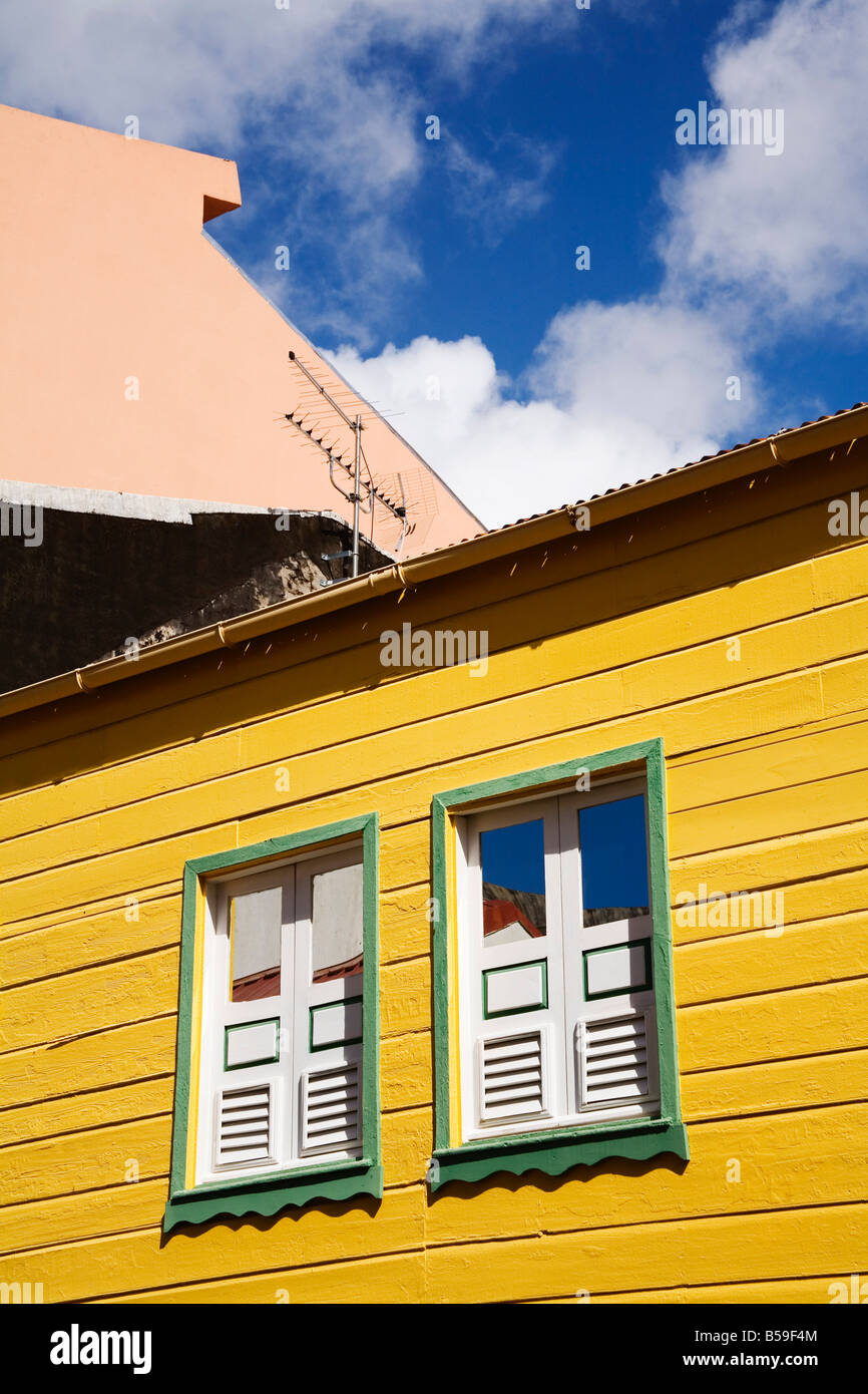 Wooden building on Lazare Carnot Street, Fort-de-France, Martinique, French Antilles, West Indies, Caribbean, Central America Stock Photo