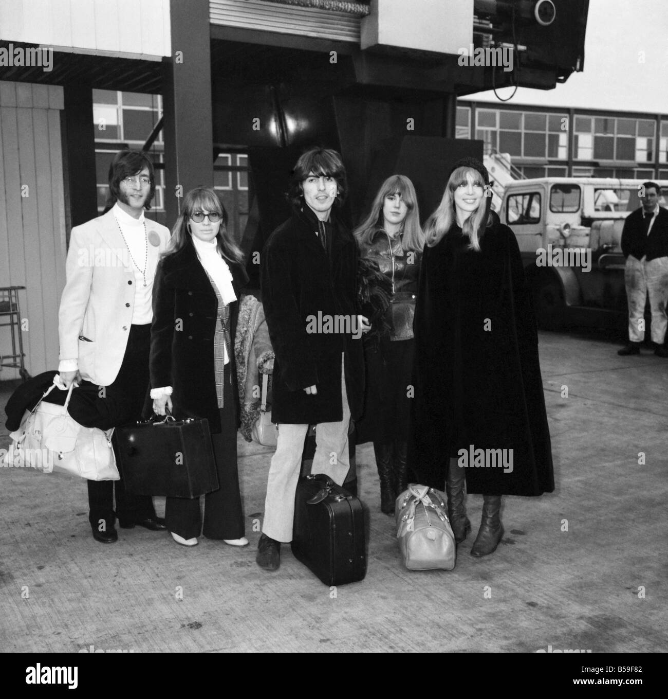 The Beatles leaving Heathrow Airport for India where they will meet ...