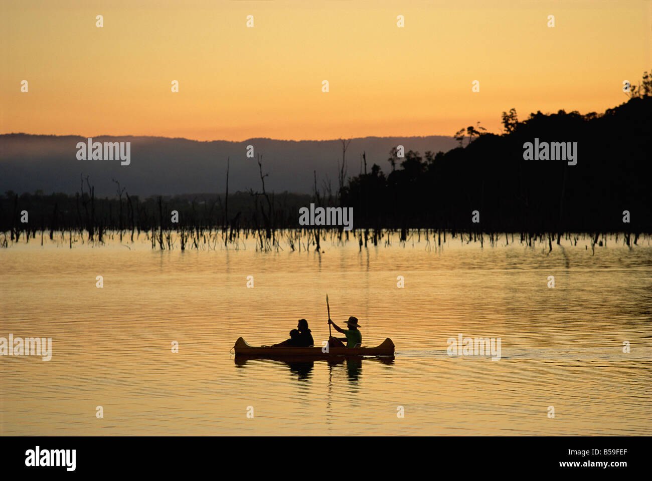 Canoeing on Lake Tinaroo, Atherton Tableland, Queensland, Australia