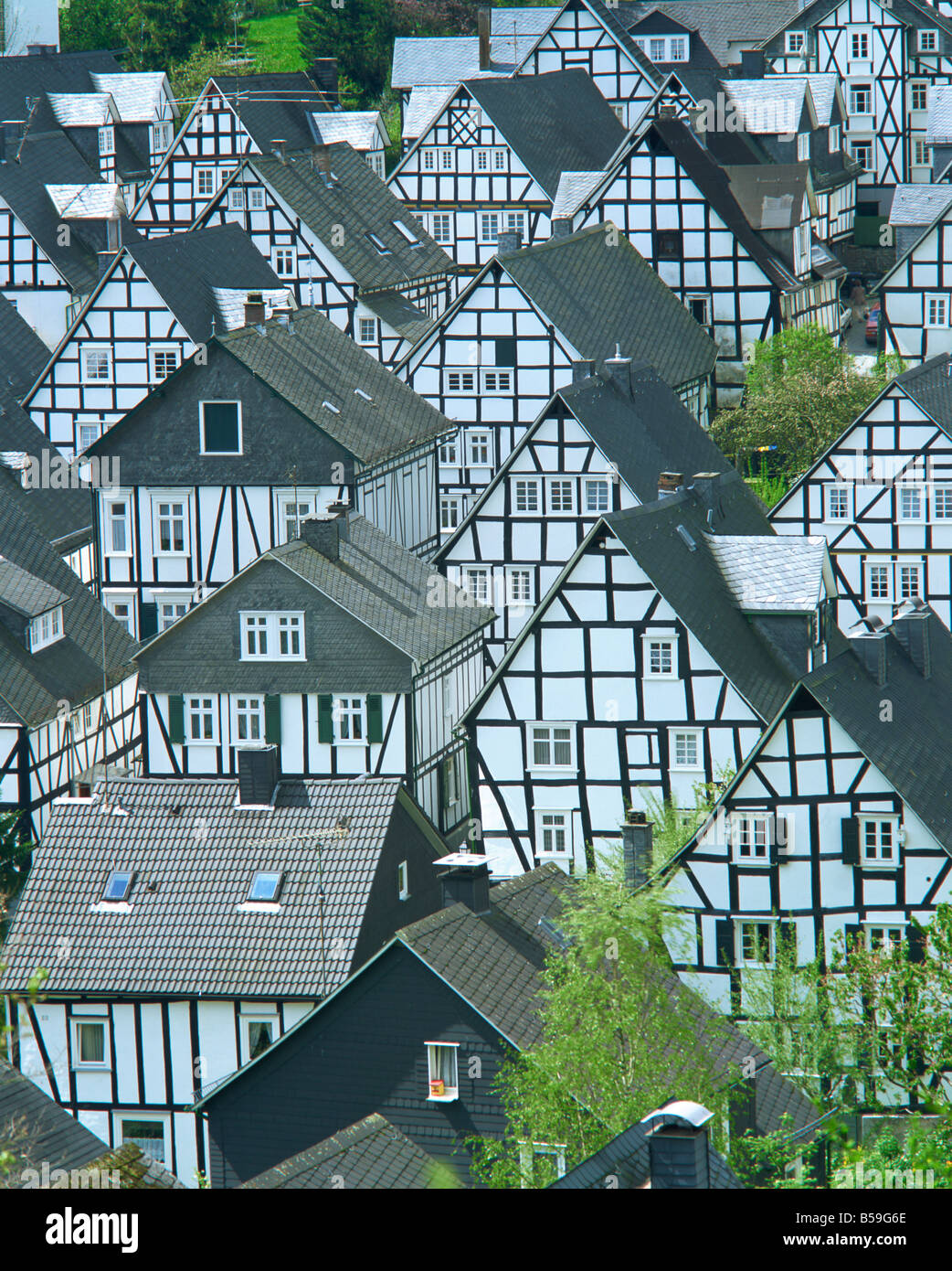 Timbered houses in Freudenburg Westfalen Germany Europe Stock Photo