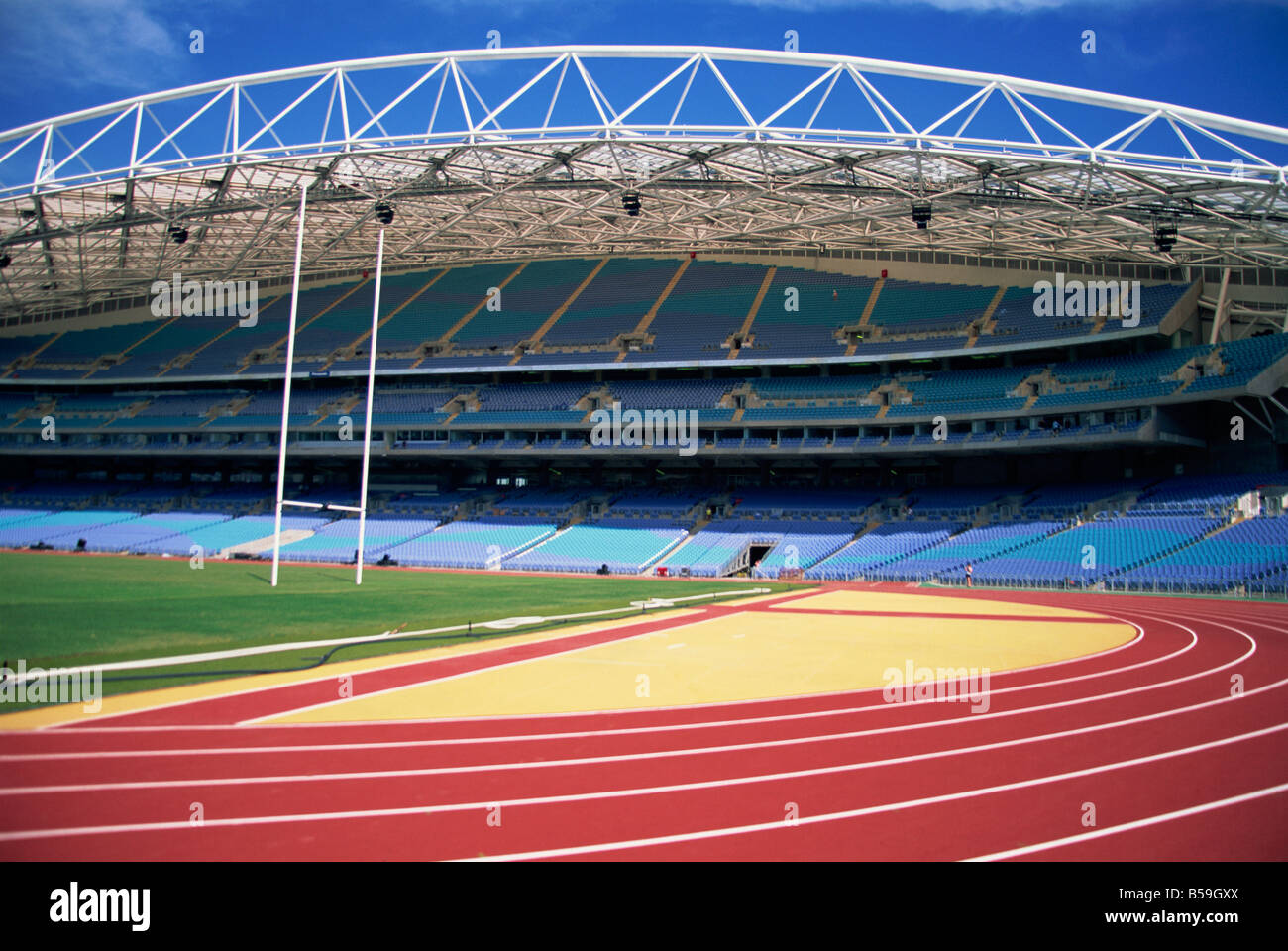 The interior of the main Olympic Stadium at Homebush Sydney NSW Australia D Harcourt Webster Stock Photo