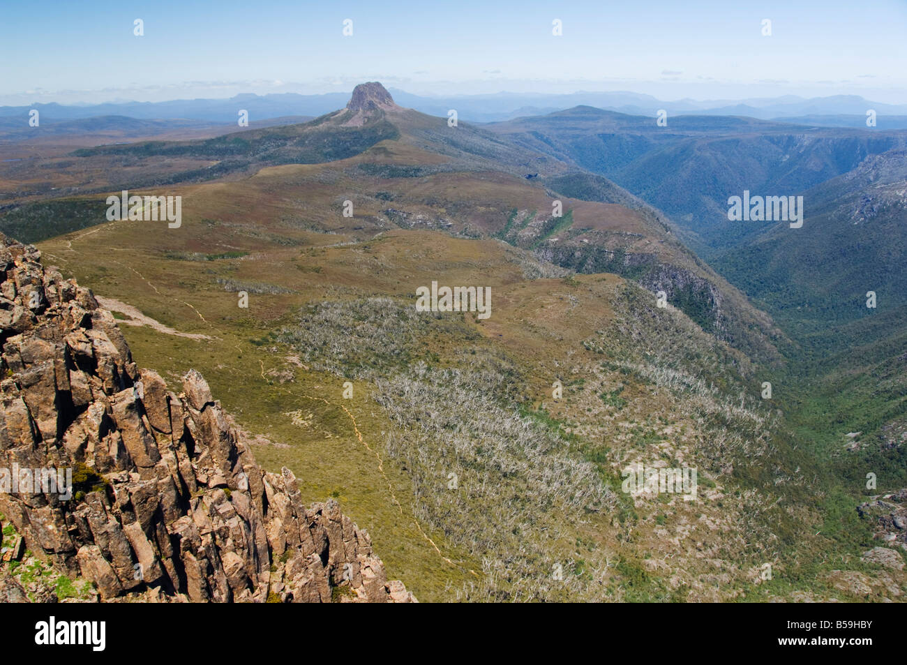 View of Barn Bluff from Cradle Mountain on the Overland Track, Cradle