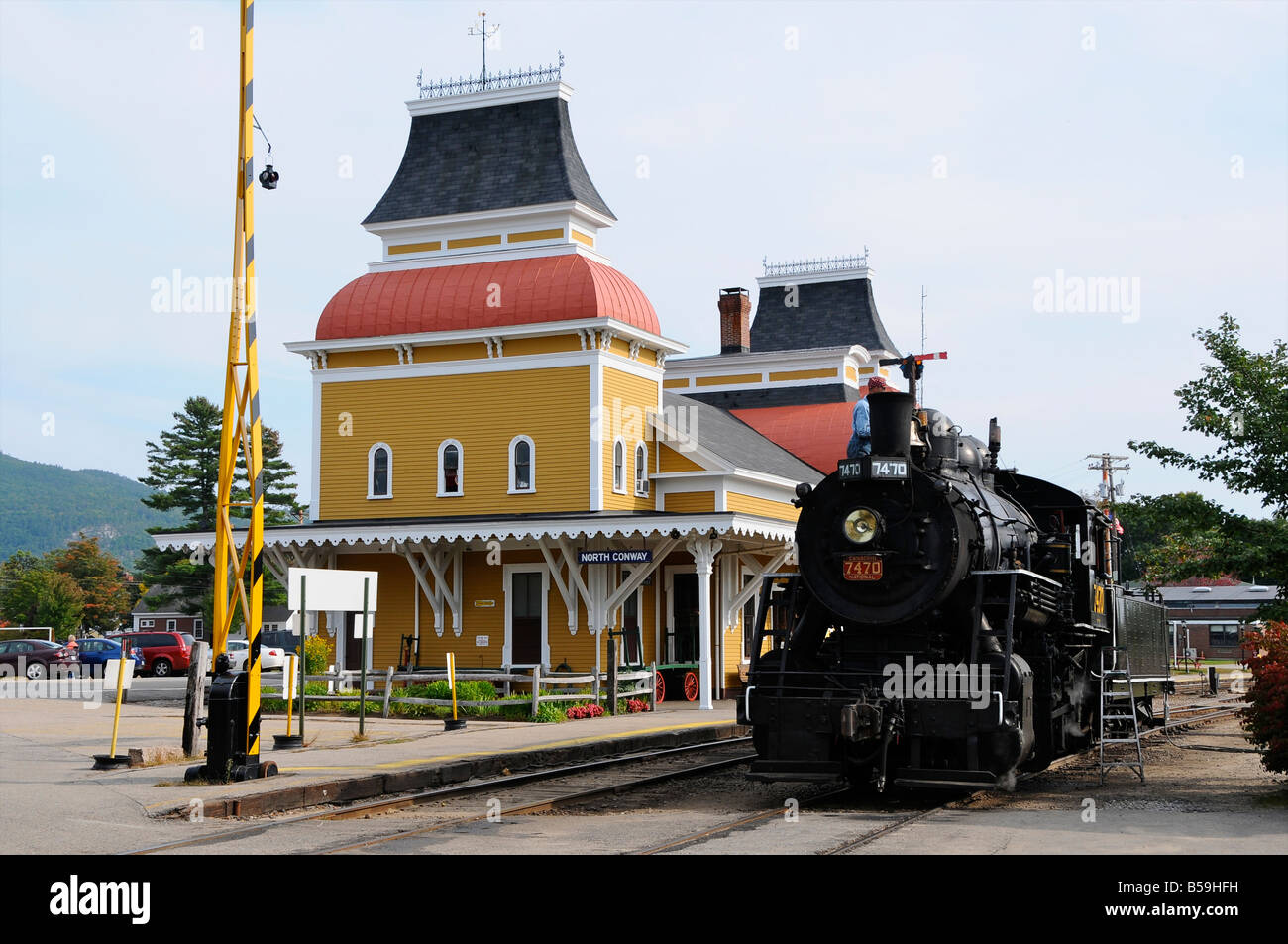 Conway Scenic Railroad, North Conway, New Hampshire, USA Stock Photo