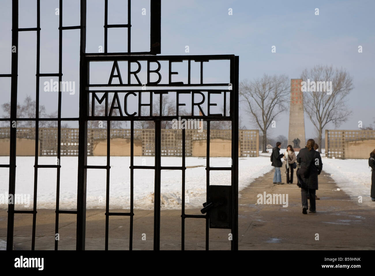 Main entrance, Gedenkstatte Sachsenhausen (concentration camp memorial), East Berlin, Germany, Europe Stock Photo